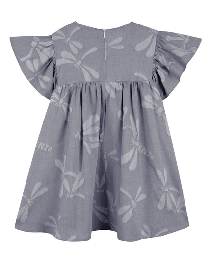 kids atelier kenzo Pale Blue Kenzo Kids Flutter Dress