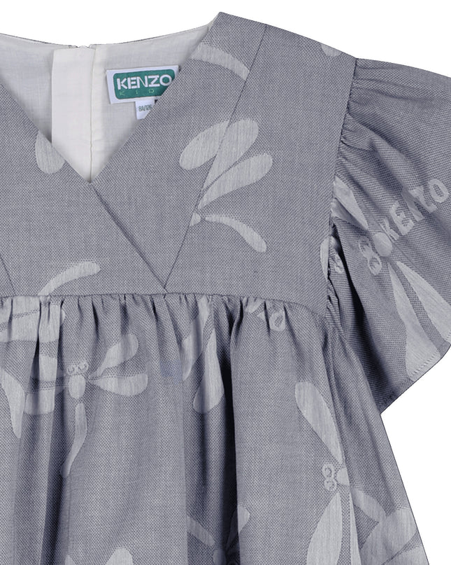 kids atelier kenzo Pale Blue Kenzo Kids Flutter Dress
