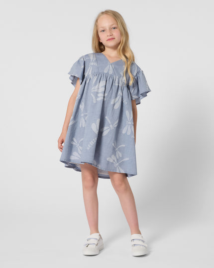 kids atelier kenzo Pale Blue Kenzo Kids Flutter Dress