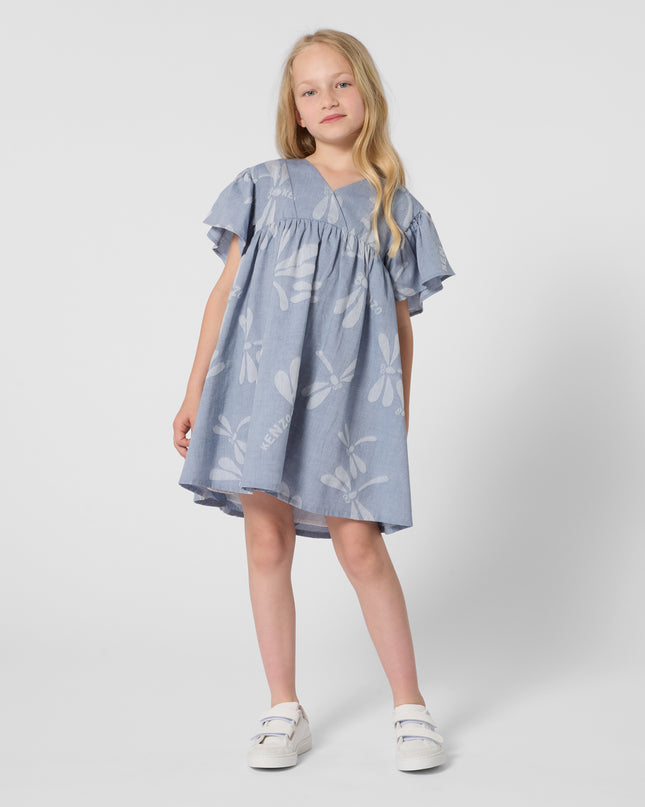 kids atelier kenzo Pale Blue Kenzo Kids Flutter Dress