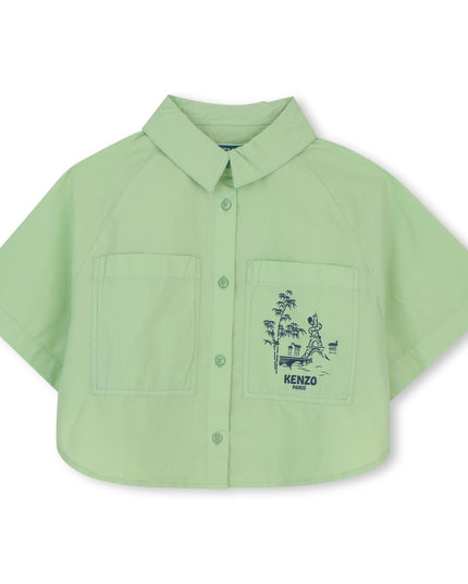 kids atelier kenzo Quiet Green Kenzo Printed Blouse
