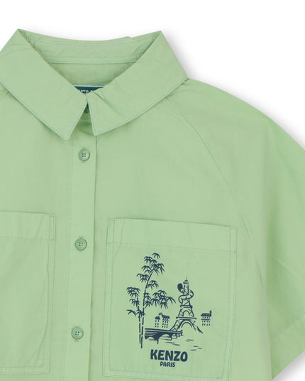kids atelier kenzo Quiet Green Kenzo Printed Blouse