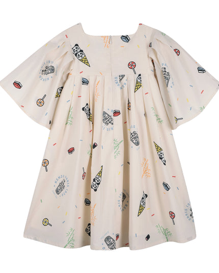 kids atelier kenzo Light Beige Kenzo Panda Party Dress