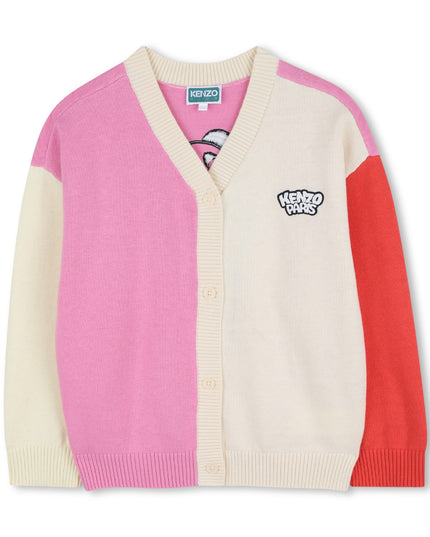 kids atelier kenzo Pink & Cream Kenzo Color-Block Cardigan