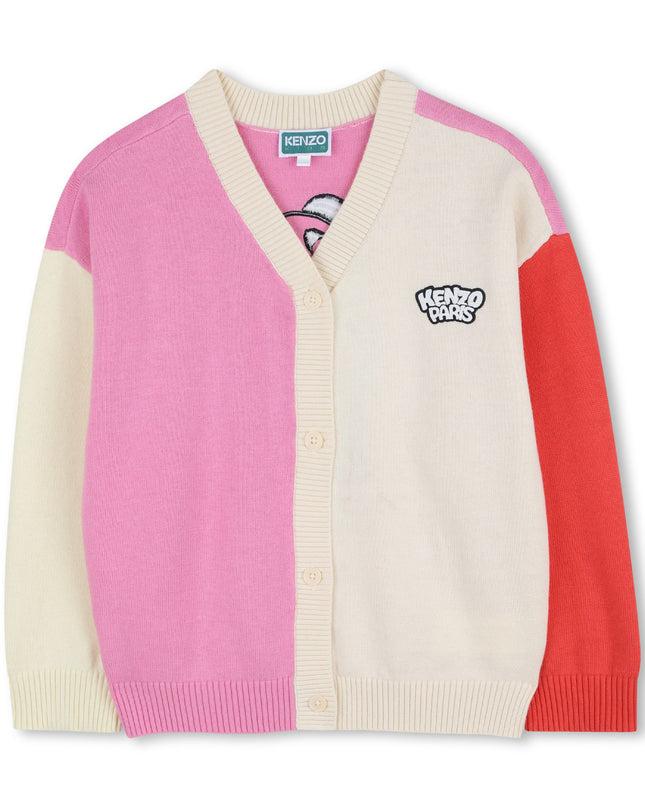 kids atelier kenzo Pink & Cream Kenzo Color-Block Cardigan