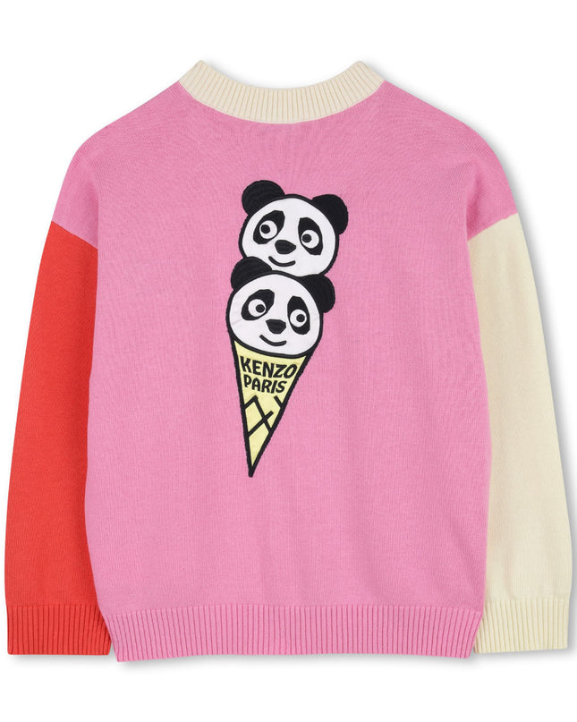 kids atelier kenzo Pink & Cream Kenzo Color-Block Cardigan