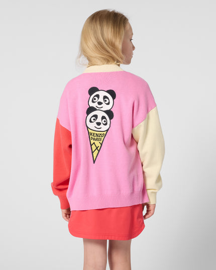 kids atelier kenzo Pink & Cream Kenzo Color-Block Cardigan