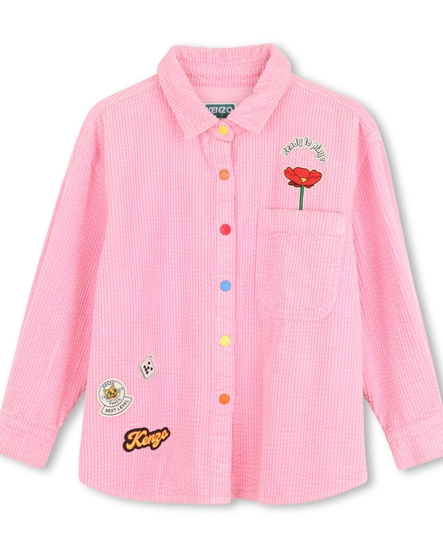 kidsatelier-KENZO-Pink Corduroy Shirt
