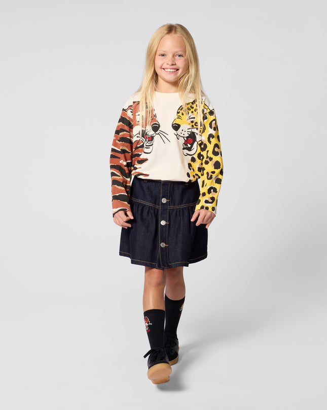 kids atelier kenzo Blue Denim Skirt