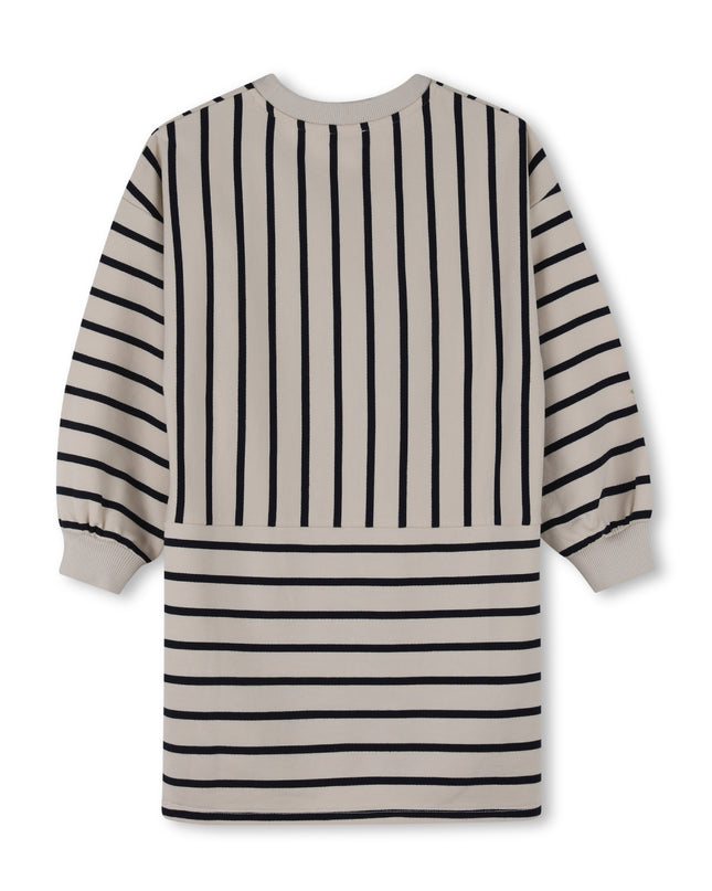 kidsatelier-KENZO-Beige Striped Sweatshirt Dress