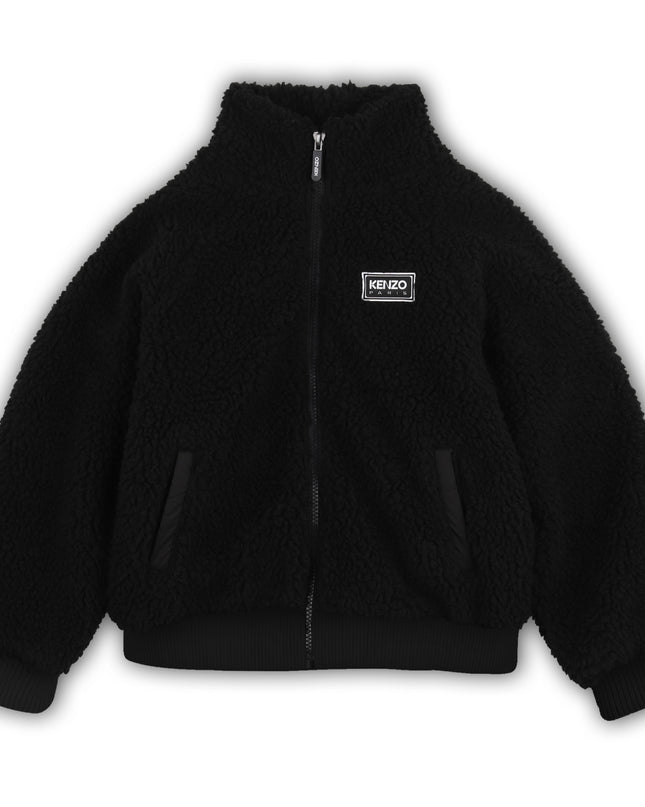 kidsatelier-KENZO-Black Faux Shearling Jacket