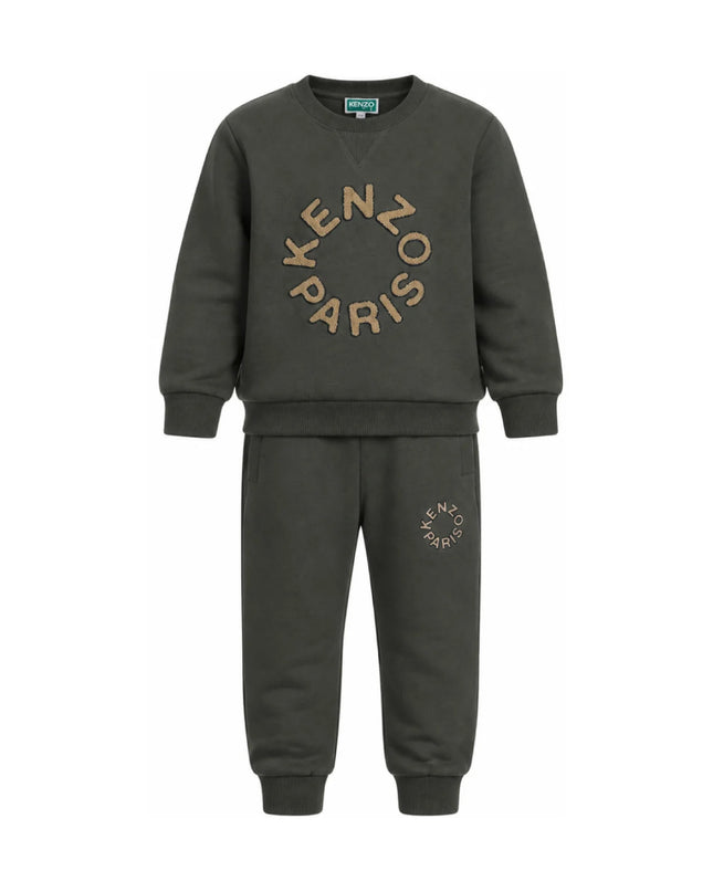kidsatelier-KENZO-Green Logo Sweat Set