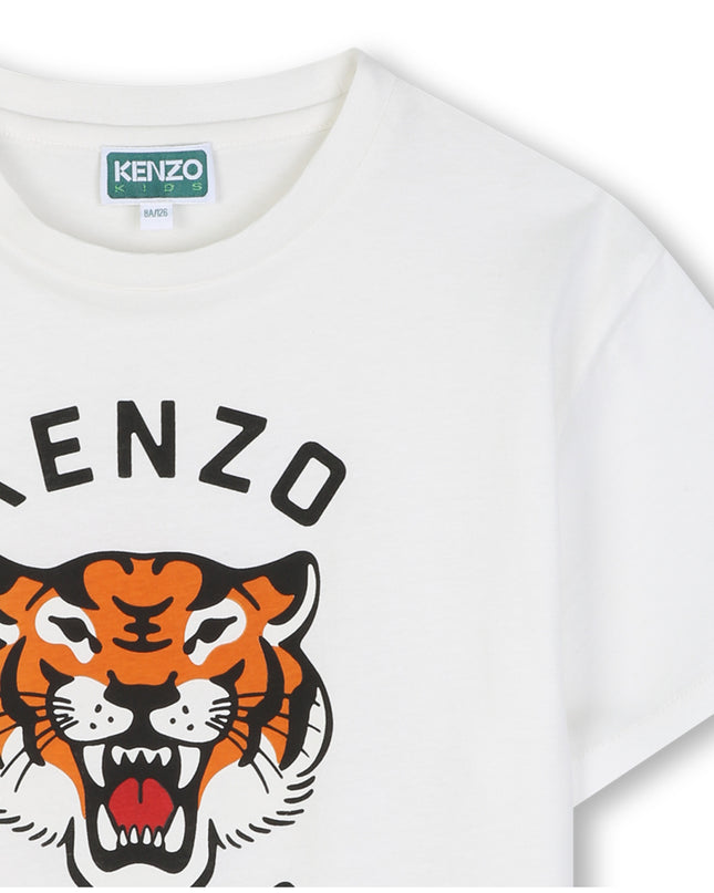 kids atelier kenzo White Logo T‑Shirt