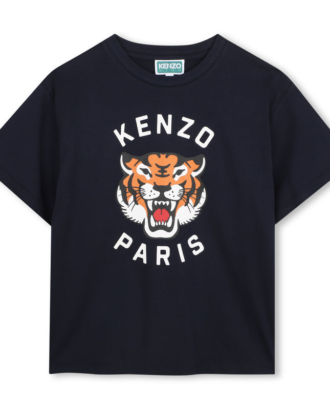 kids atelier kenzo Navy Logo T‑Shirt