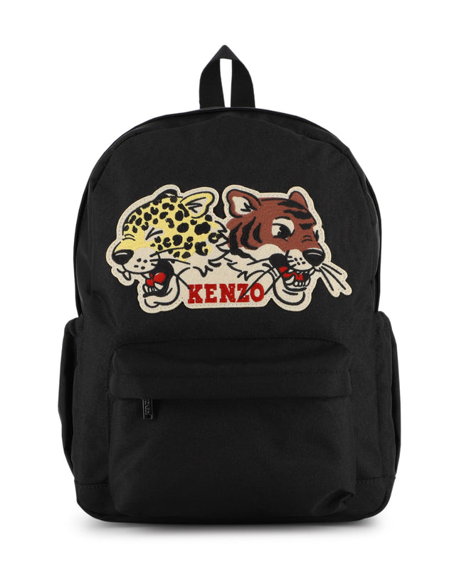 kidsatelier-KENZO-Black Embroidered Backpack