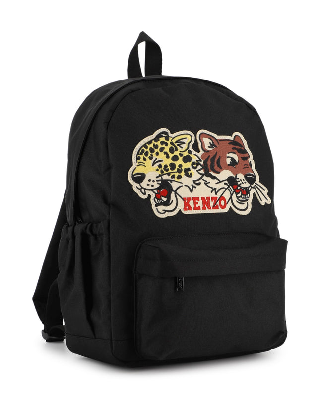 kidsatelier-KENZO-Black Embroidered Backpack