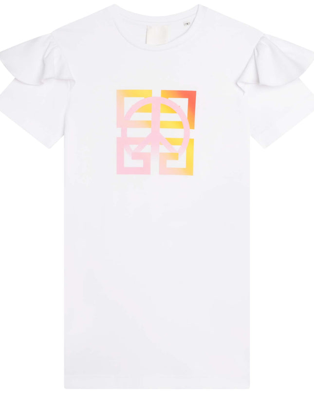 Givenchy-H12291-10P-KG-WHITE-SHORT SLEEVED DRESS