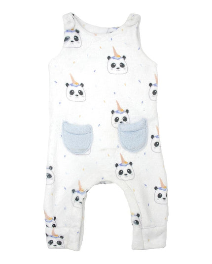 MILKTOLOGY-MILK469-PANDA BEAR ROMPER-PANDA PRINT/POWDER BLUE
