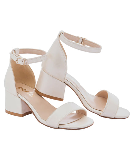 kids atelier la perla Pearl White Sandal-Strap Heels
