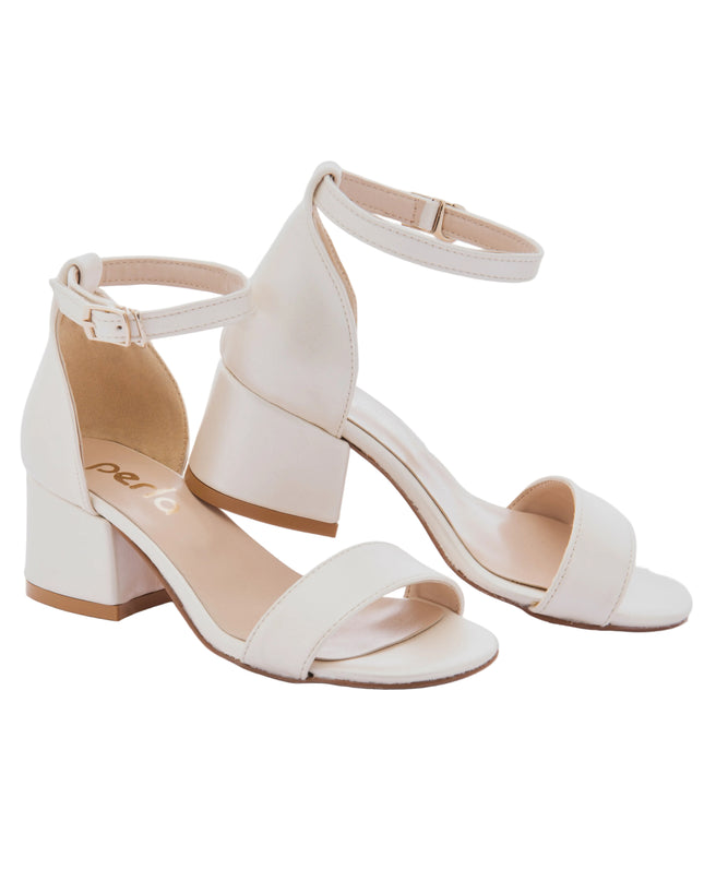 kids atelier la perla Pearl White Sandal-Strap Heels