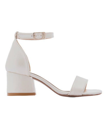 kids atelier la perla Pearl White Sandal-Strap Heels