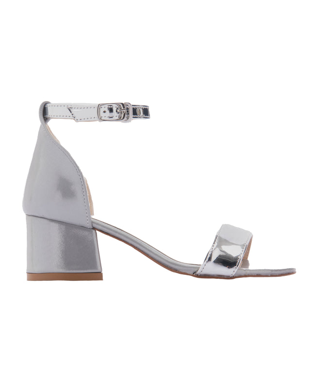 kids atelier la perla Silver Sandal-Strap Heels
