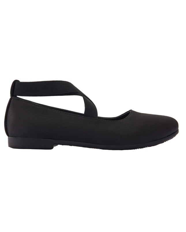 kids atelier la perla Black Satin Ballerina Flats