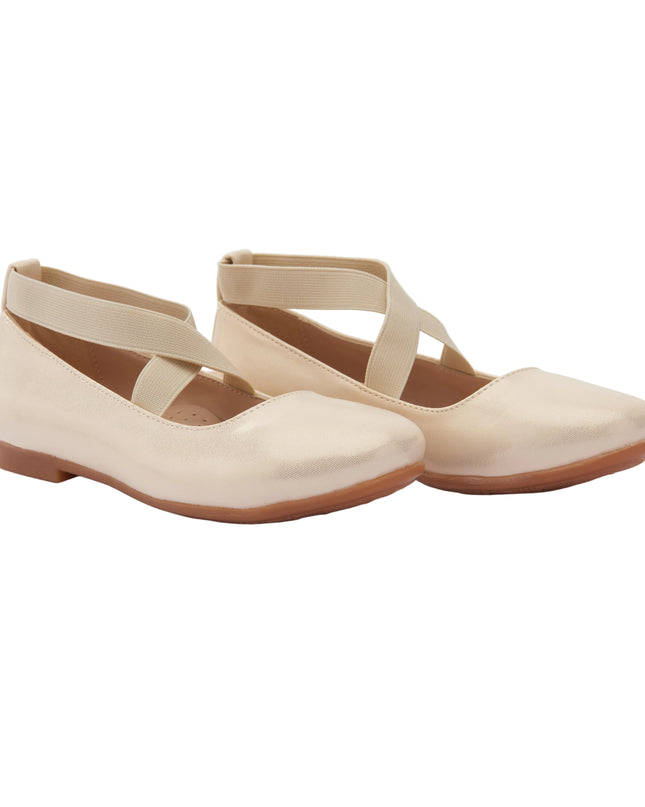 Gold Satin Baby Ballerina Flats