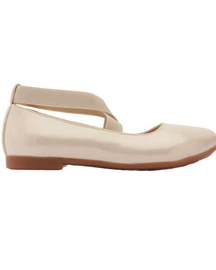 kids atelier la perla Toddler Gold Satin Ballerina Flats