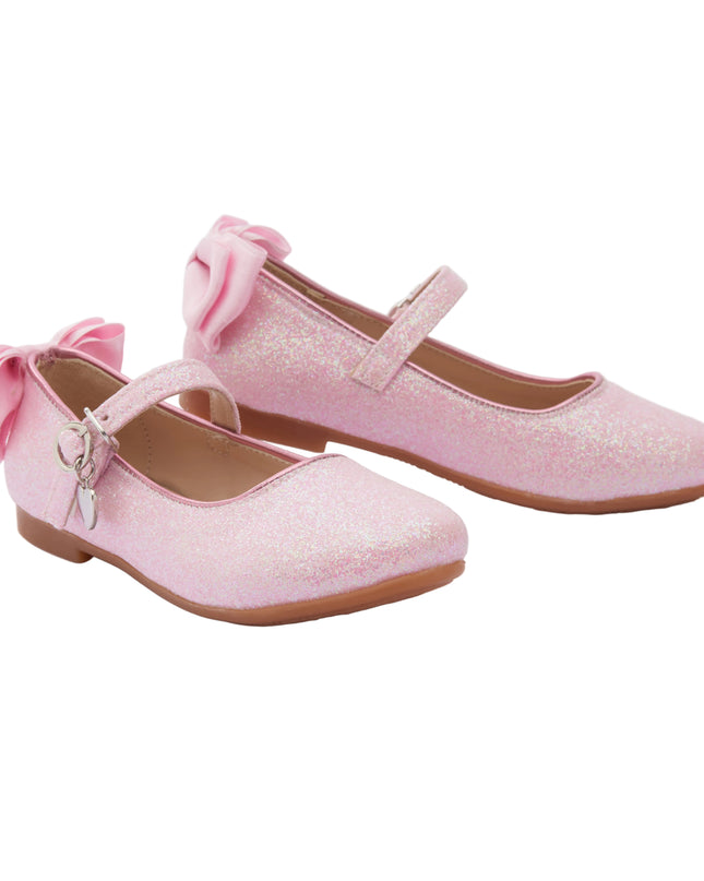 Pink Bubblegum Glitter Bow Flats
