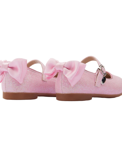 Pink Bubblegum Glitter Bow Flats