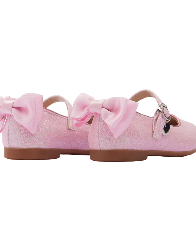 Pink Bubblegum Glitter Bow Flats