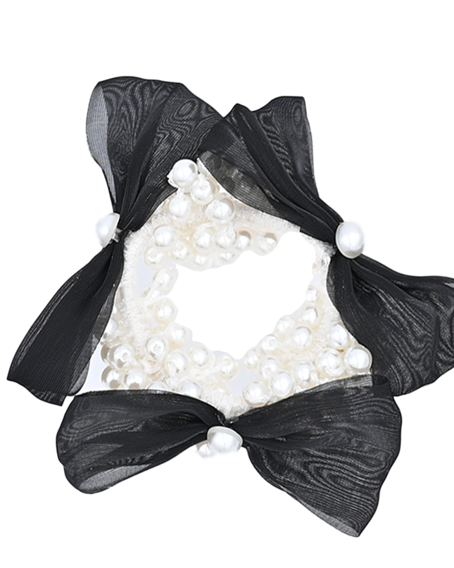 mimi tutu-MTPCS25010-Bows & Pearls Scrunchie