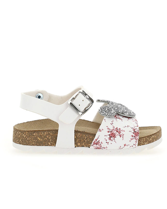 MOA-MDJS58-Pearly white and floral print Mickey Mouse sandal