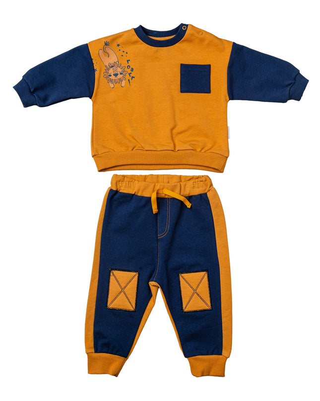 Andywawa-AC24197-NAVY/MUSTARD-2 PCS SET
