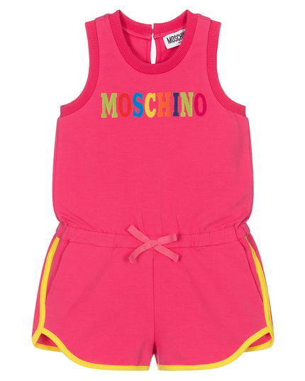 MOSCHINO-LOGO ROMPER-HDT00C-LDA12-50557-FLAMB PIN