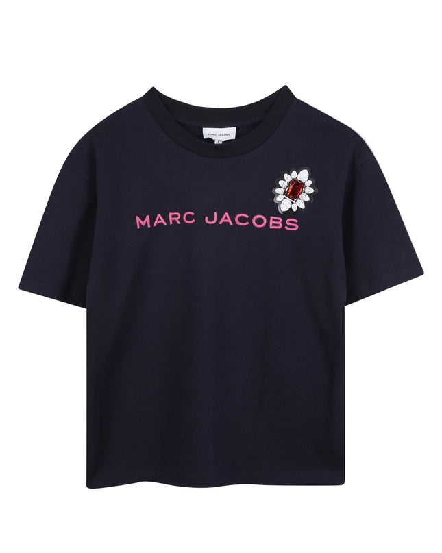 Kids Atelier-Marc Jacobs-Navy T-Shirt for Girls
