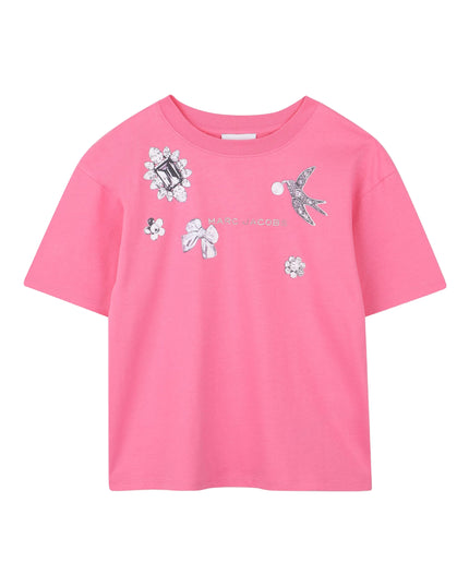 Kids Atelier-Marc Jacobs-Girls Pink Logo T-Shirt