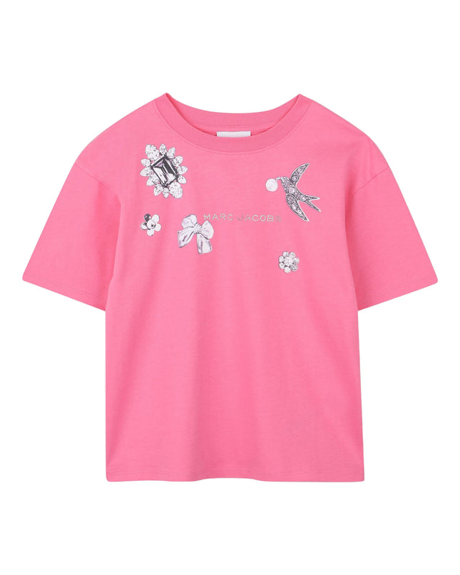 Kids Atelier-Marc Jacobs-Girls Pink Logo T-Shirt