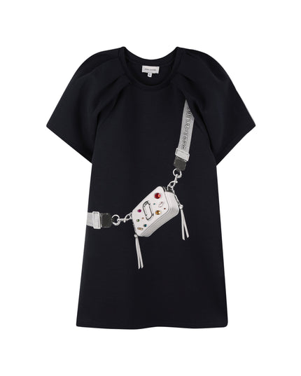 Kids atelier-Marc Jacobs-Snapshot Short Dress for Girls in Black with Print