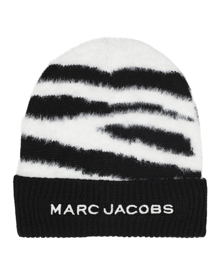Kids Atelier-Marc Jacobs-Kids Black and White Zebra Beanie