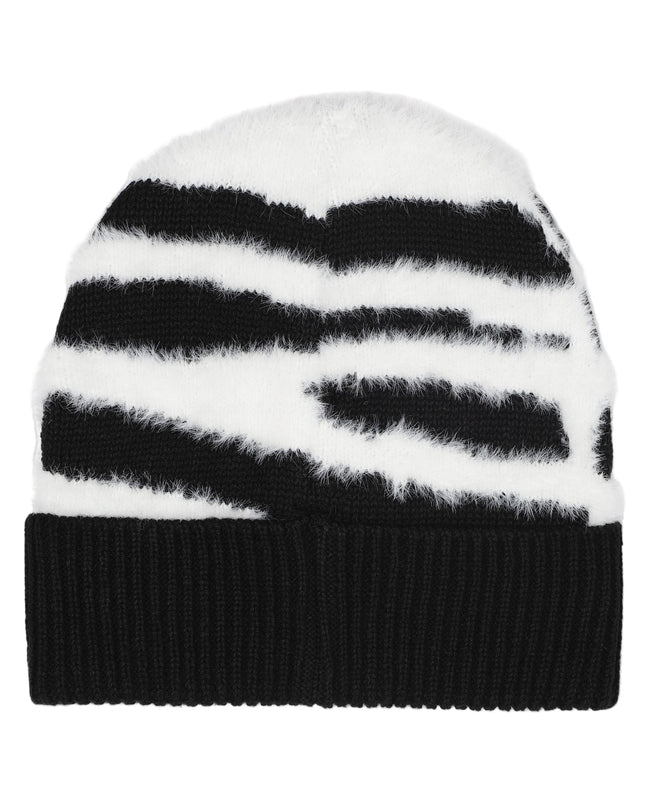 Kids Atelier-Marc Jacobs-Kids Black and White Zebra Beanie