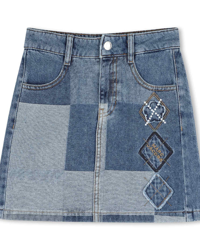 Kids Atelier MARC JACOBS Blue Patchwork Denim Skirt