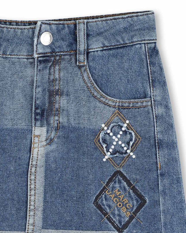 Kids Atelier MARC JACOBS Blue Patchwork Denim Skirt