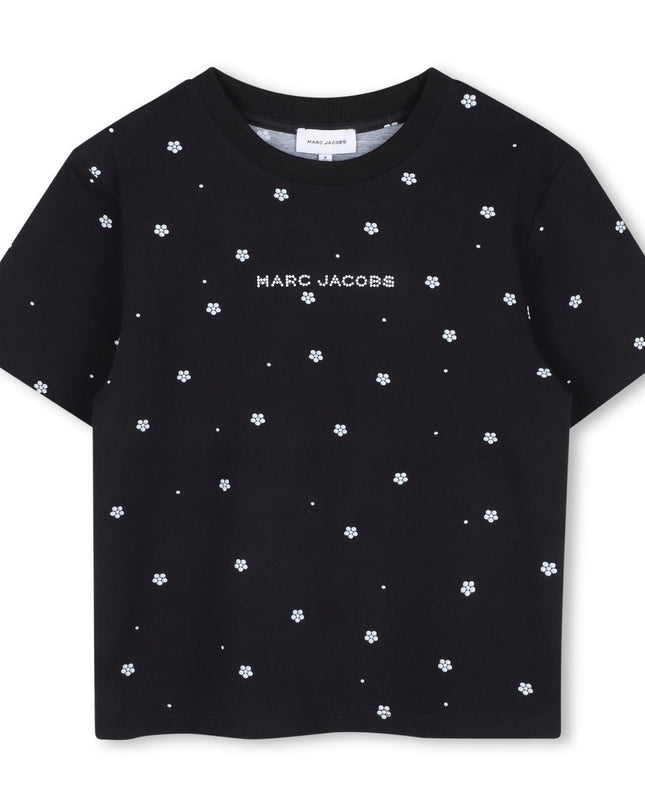 Kids Atelier MARC JACOBS Black Floral Logo Tee
