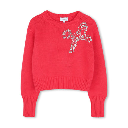 Kids Atelier MARC JACOBS Red Rhinestone Knit Sweater