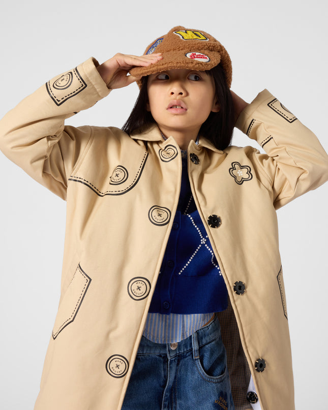 Kids Atelier MARC JACOBS Beige Trompe L'Oeil Trench Coat