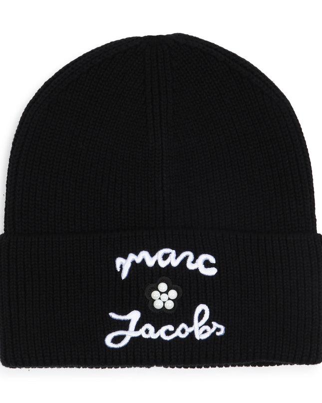Kids Atelier MARC JACOBS Black Knit Logo Beanie