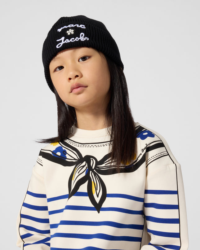 Kids Atelier MARC JACOBS Black Knit Logo Beanie