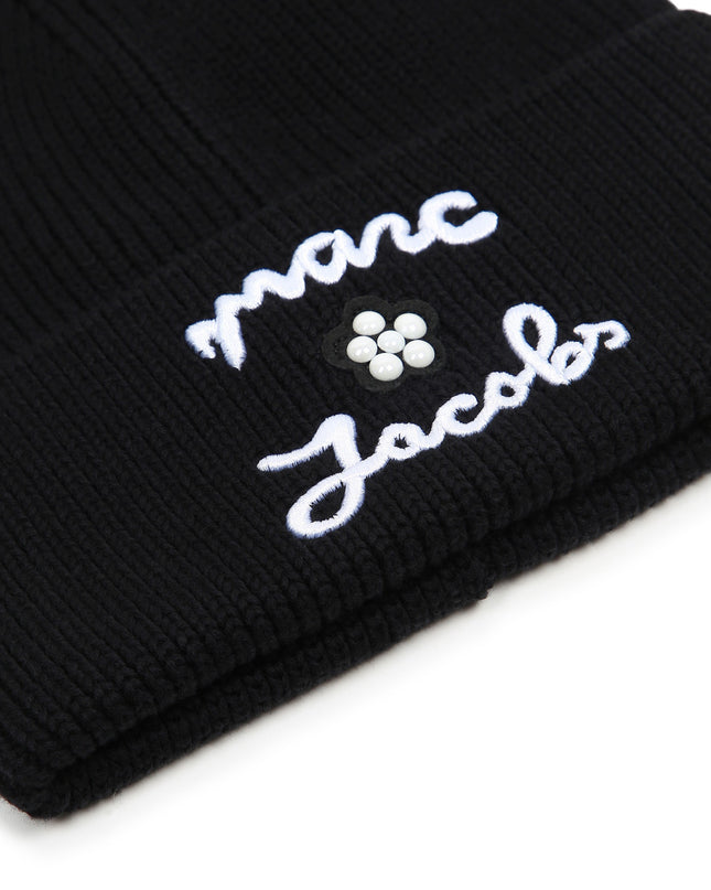 Kids Atelier MARC JACOBS Black Knit Logo Beanie